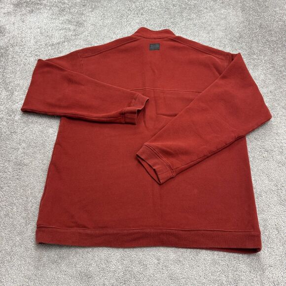 Columbia 1/4 Zip Pullover Sweatshirt Mens Large Rust Brown Cotton Outdoor Hike - Picture 2 of 15